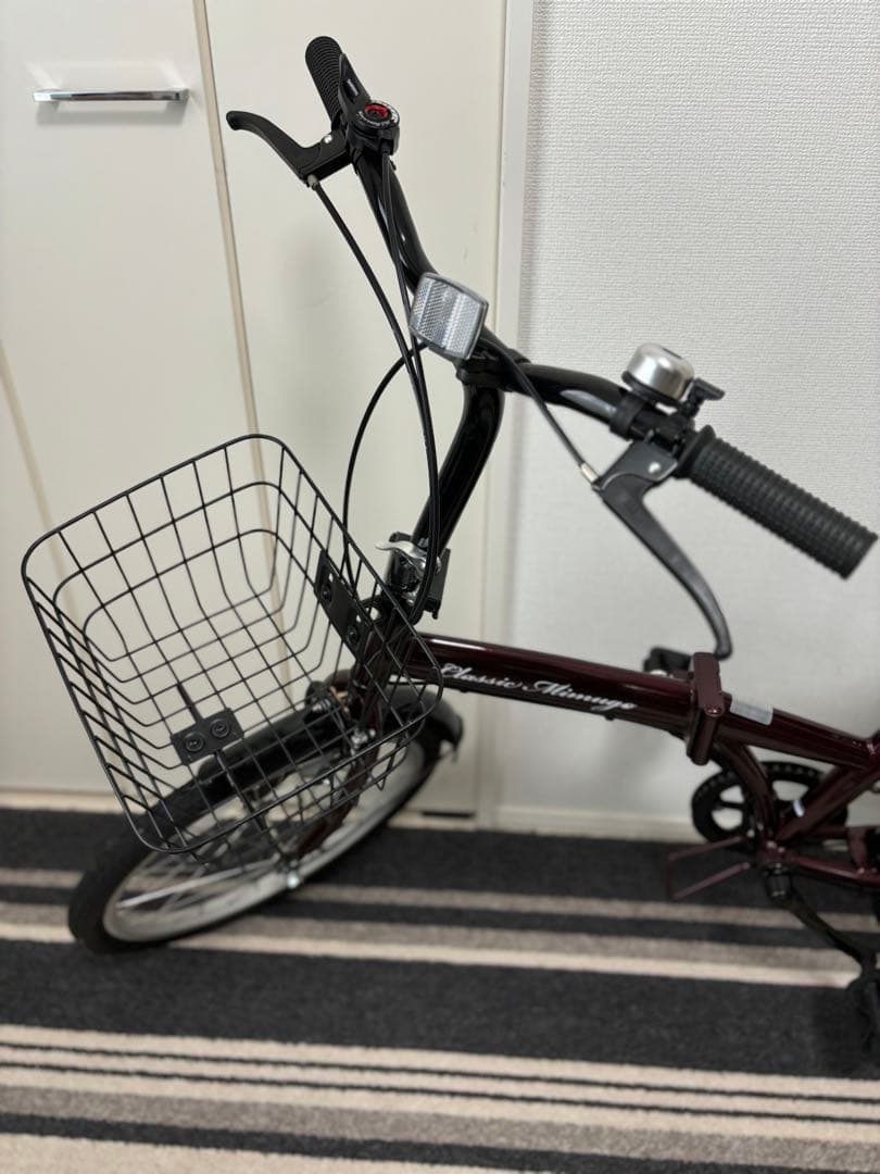 多摩市直　折り畳み自転車変速付20インチ　ワインレッド&ブラック