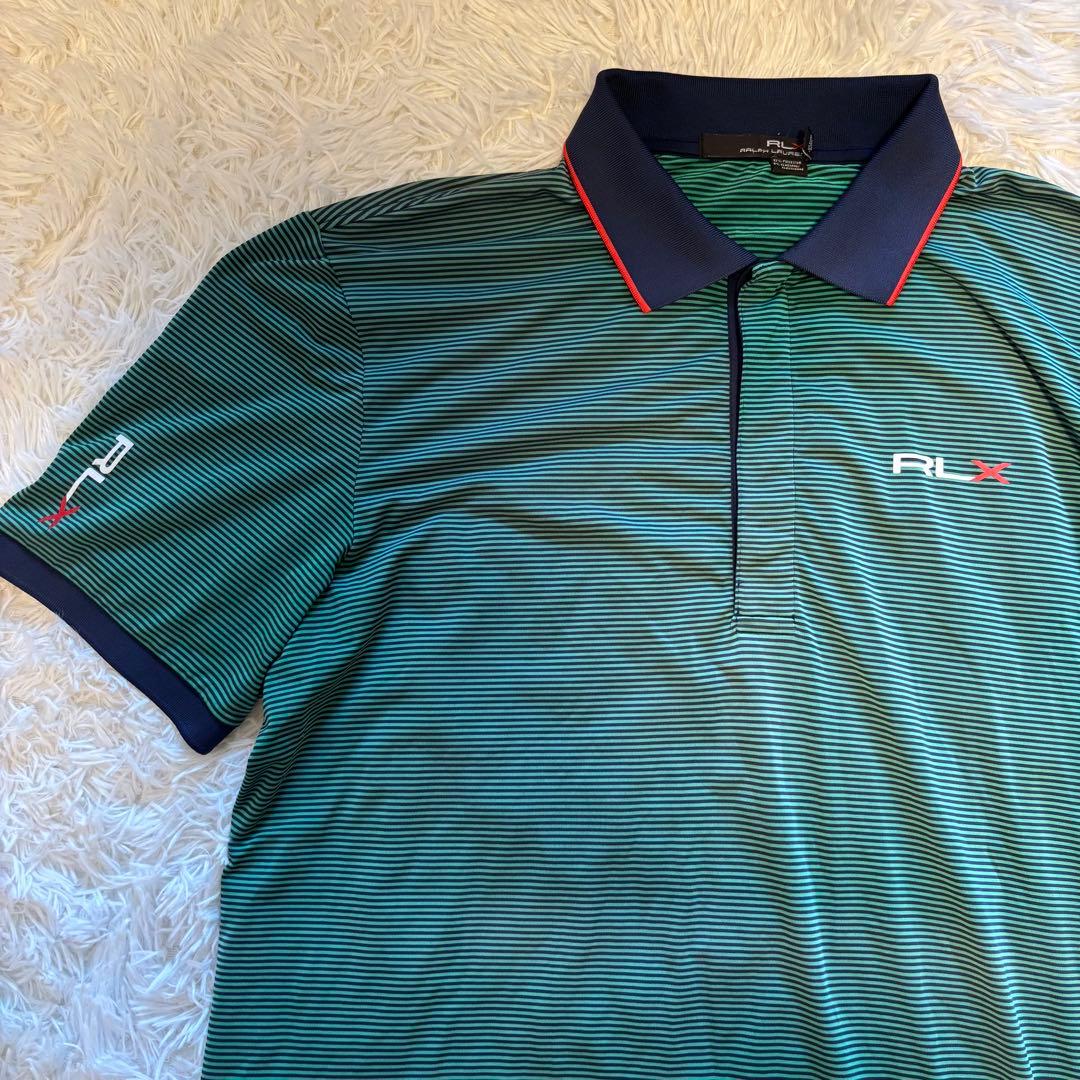 【美品】RLX RALPH LAUREN ポロシャツ XLサイズ グリーン
