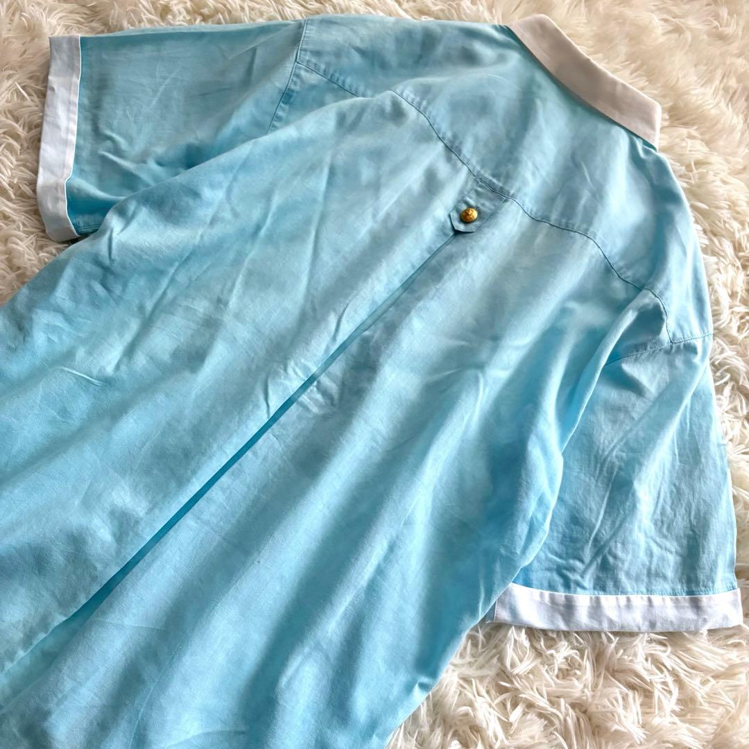 valentino garavani sport リネンブラウス 金ボタン 刺繍