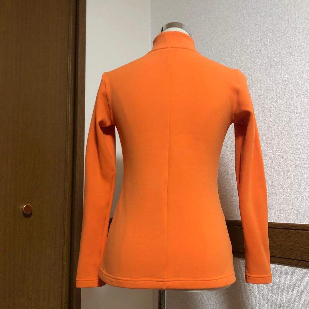 デサントゴルフ ロングスリーブシャツ 裏起毛 オレンジ Sサイズ
