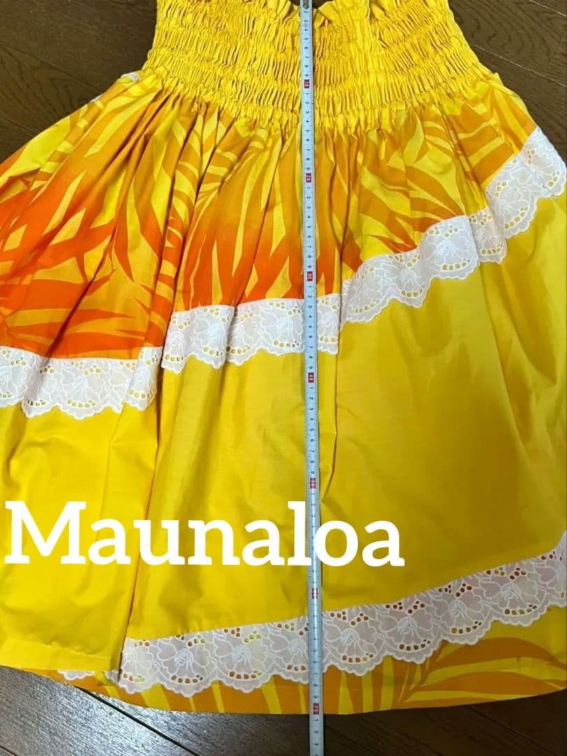 パウスカート Maunaloa フラダンス 衣装 レース フリル 斜め パウ