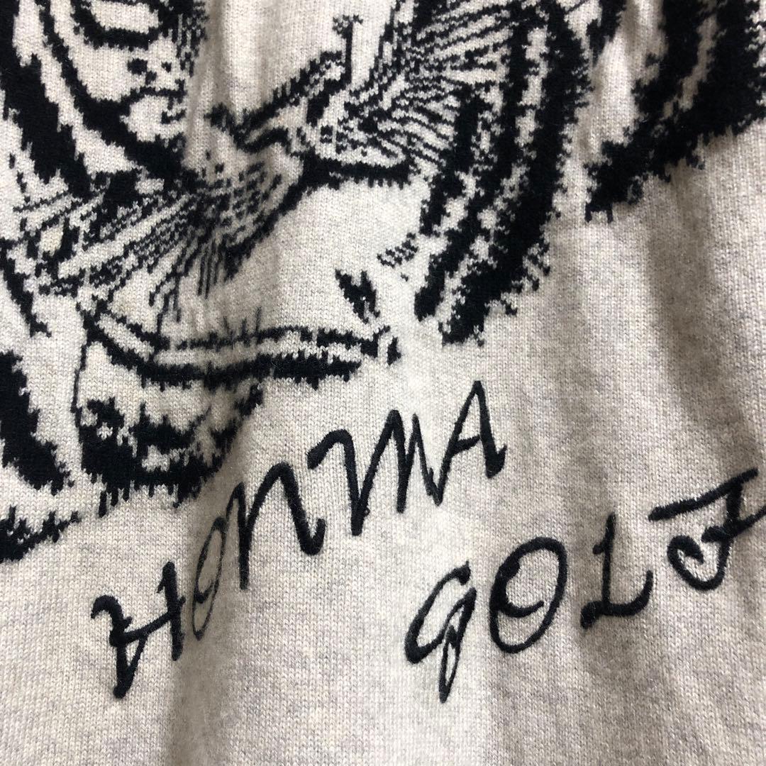 超希少　80s カシミア100% HONMA レディース トラ刺繍 長袖ニット