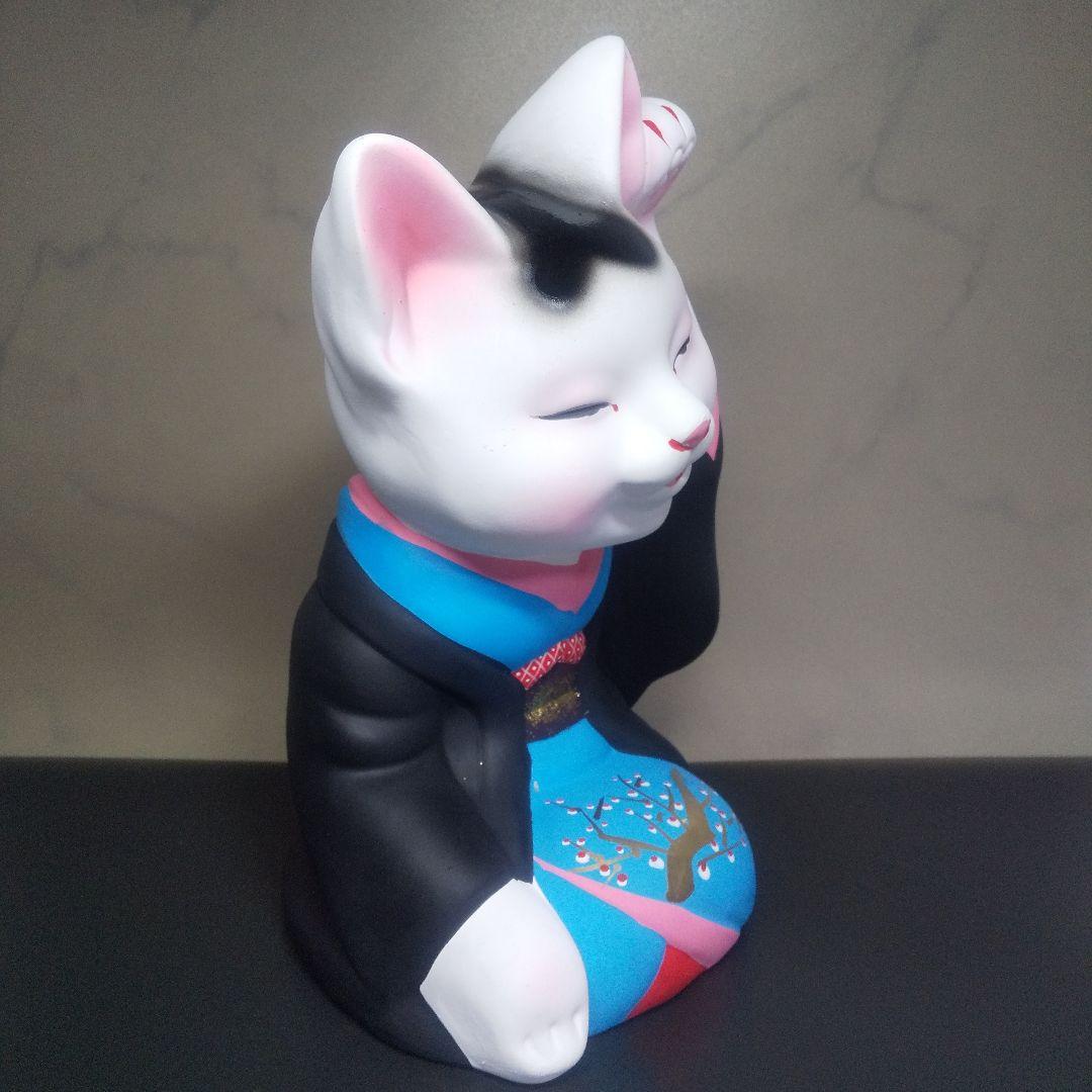 ◇芸者猫 招き猫 常滑焼・千客万来 福 雅 粋 日本製 置物