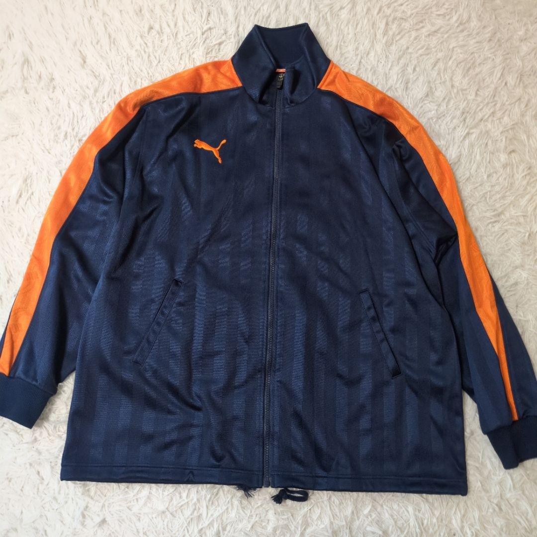 プーマ　メンズ　ジャージセットアップ　ネイビー×オレンジ　サイズL