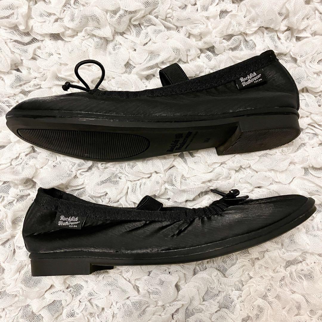 【美品】rockfishweatherwearバレエシューズブラックUK4 23