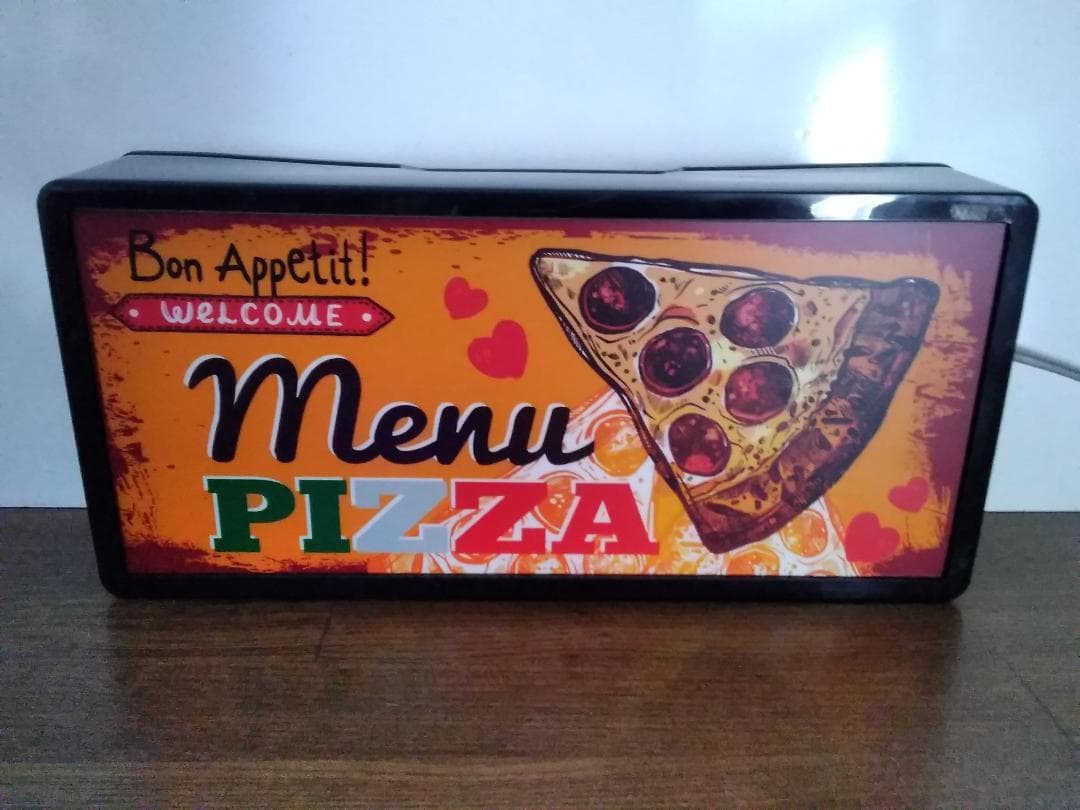 ピザ PIZZA メニュー カフェ ランプ 看板 置物 雑貨 LEDライトBOX