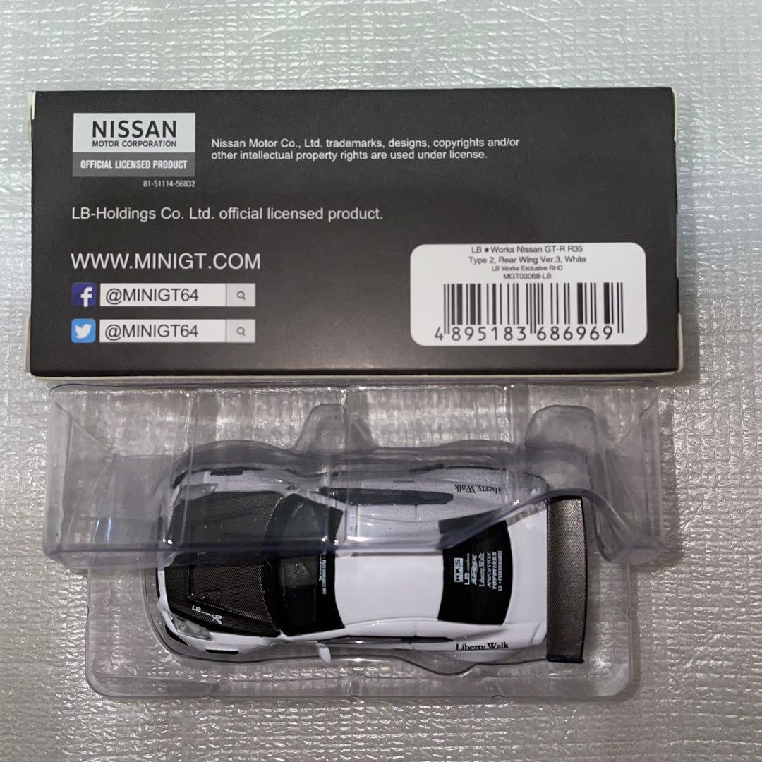 MINI GT 1/64 LB★Works Nissan GT-R White