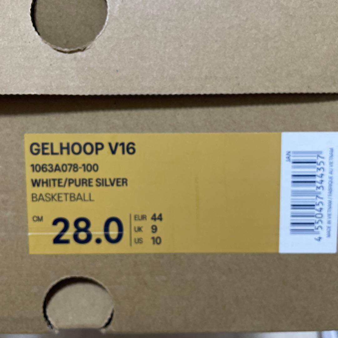 asics バスケットボールシューズ ホワイト　GELHOOP V16