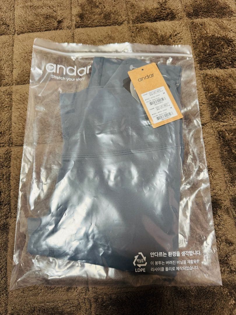 【andar】裏起毛シグネチャーレギンス　スチールグレー Mサイズ　丈9