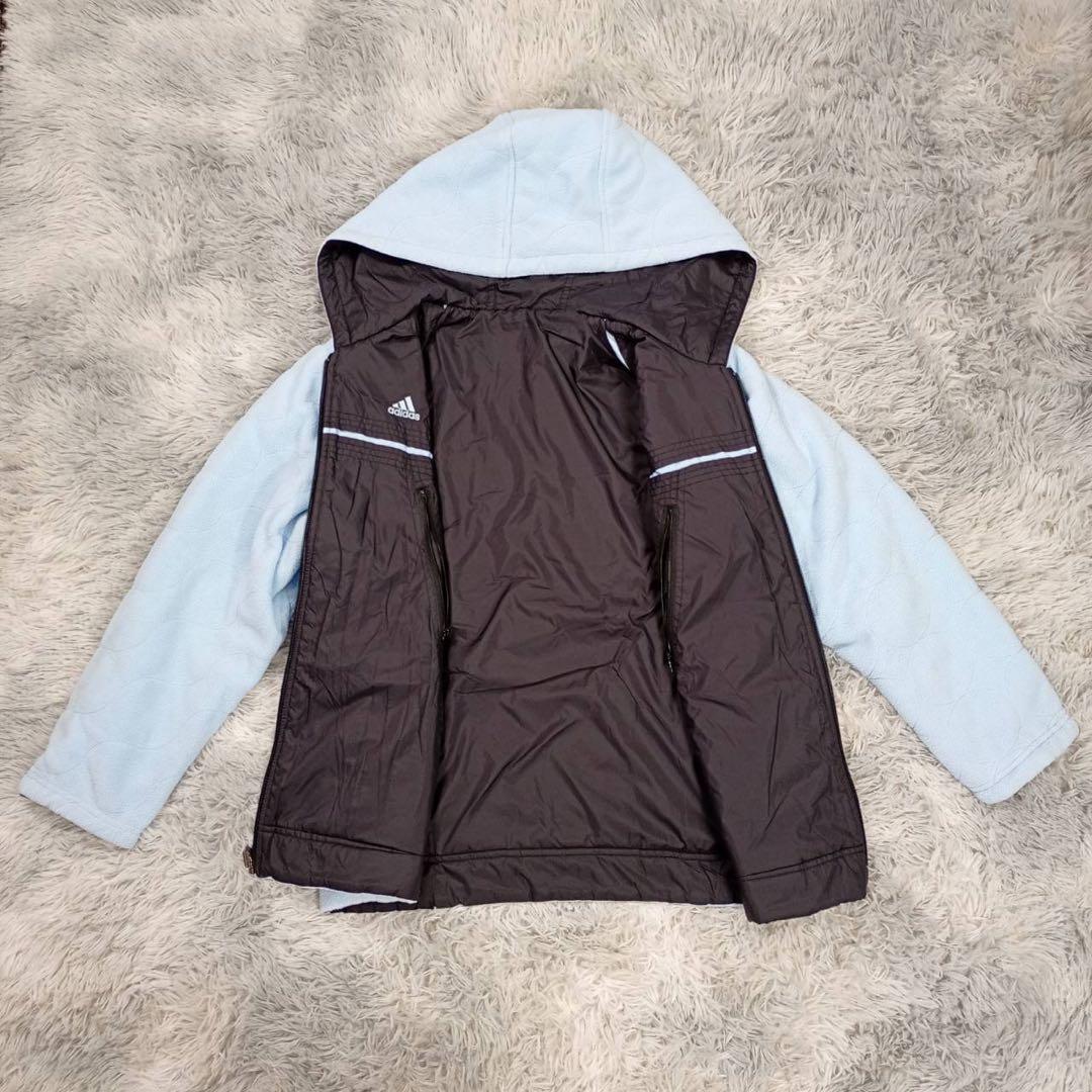 アディダス adidas レディース リバーシブルジャケット M 無地 黒 白