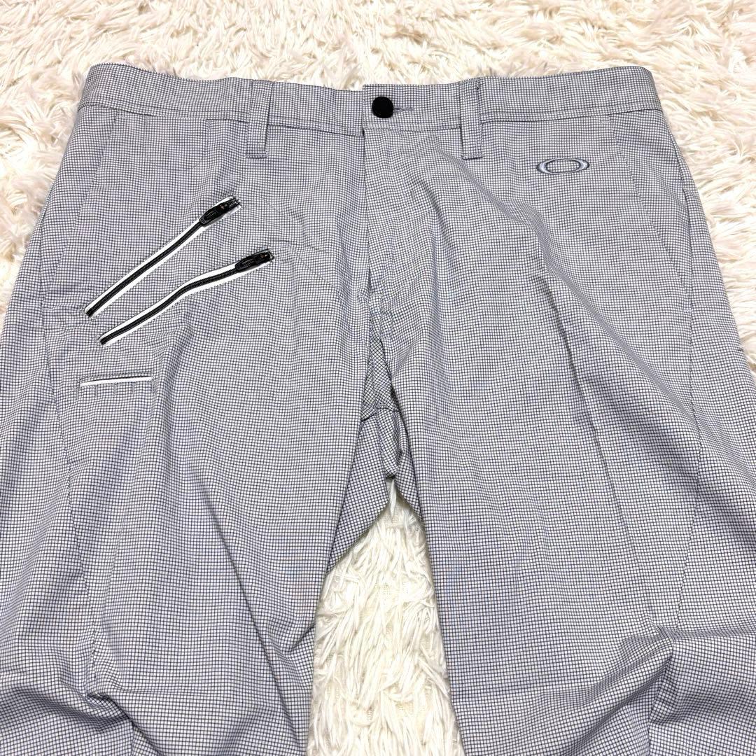 【新品】オークリー ゴルフパンツ 立体裁断 接触冷感 グレー スカル W36