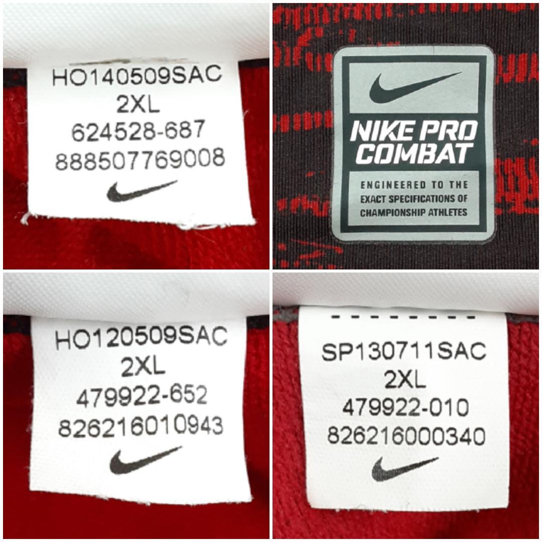 美品◎NIKE ナイキ コンプレッションシャツ3点セット 赤黒 大きいサイズ