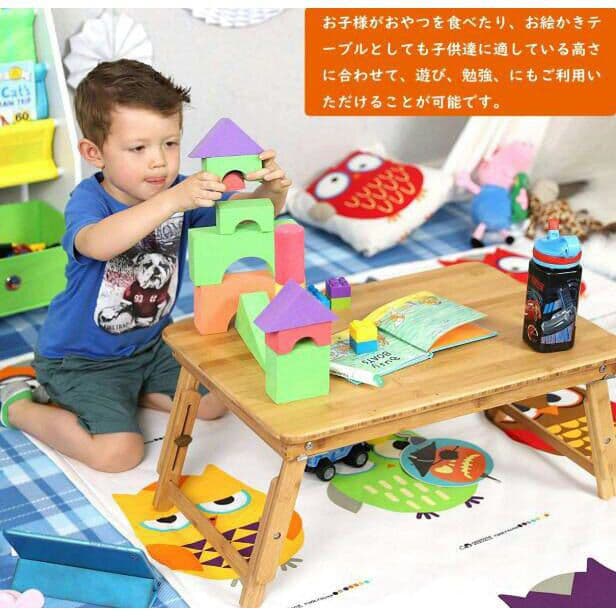 ノートパソコンデスク  バンブー折りたたみテーブル ローテーブル55*35cm