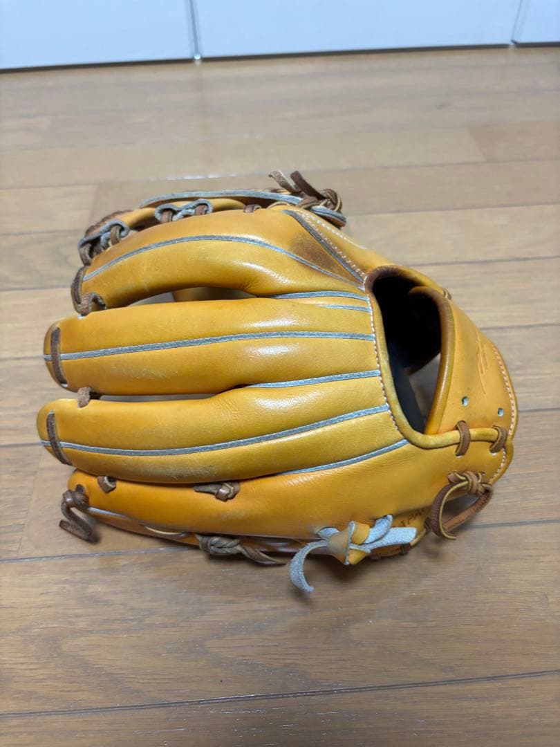 硬式野球グローブ オレンジ色 レザー