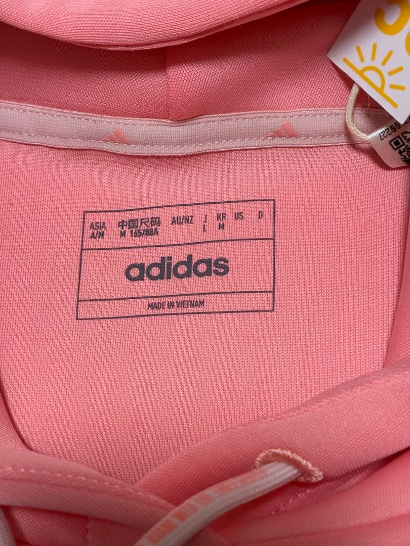 新品⭐︎L アディダスゴルフ ダンボールニット ビッグロゴ　セットアップ　ピンク