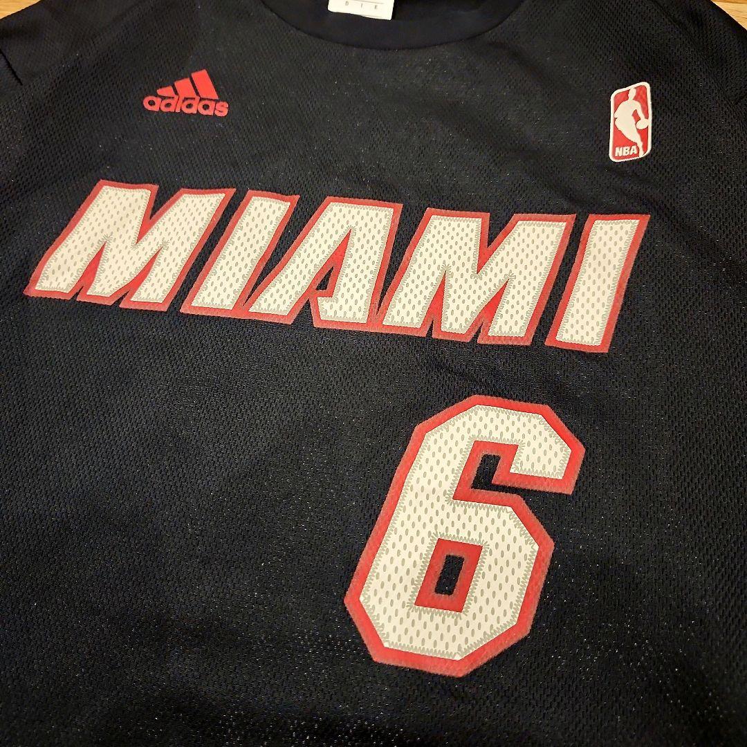adidas　NBA マイアミヒート レブロンジェイムス ゲームシャツL　バスケ
