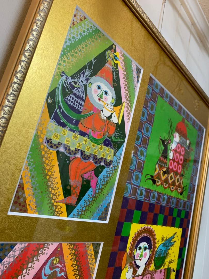 ビヨンヴィンブラッド　1970年代のビンテージクリスマスカード額装！豪華で綺麗！