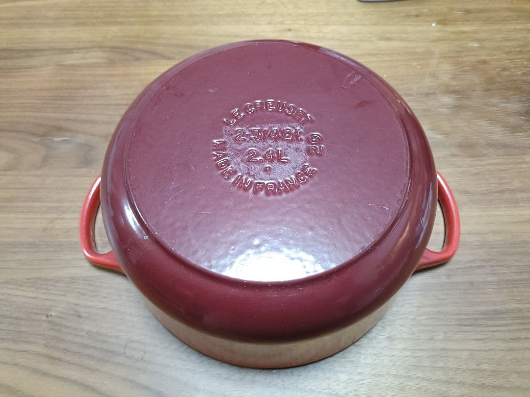 【美品】 LE CREUSET 赤色 両手鍋 20cm
