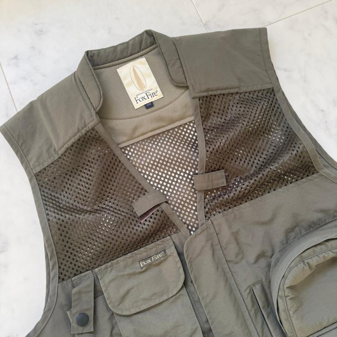 FOXFIRE メッシュ　フィッシングベストカーキグリーン L