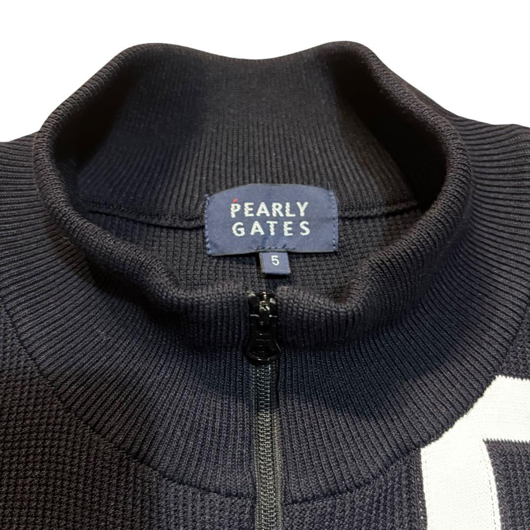 PEARLY GATES ロゴプリント セーター ニット ブルゾン サイズ5