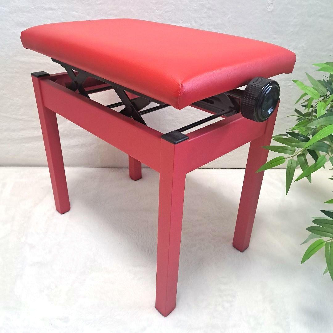 美品！ピアノ用高低自在椅子 レッド