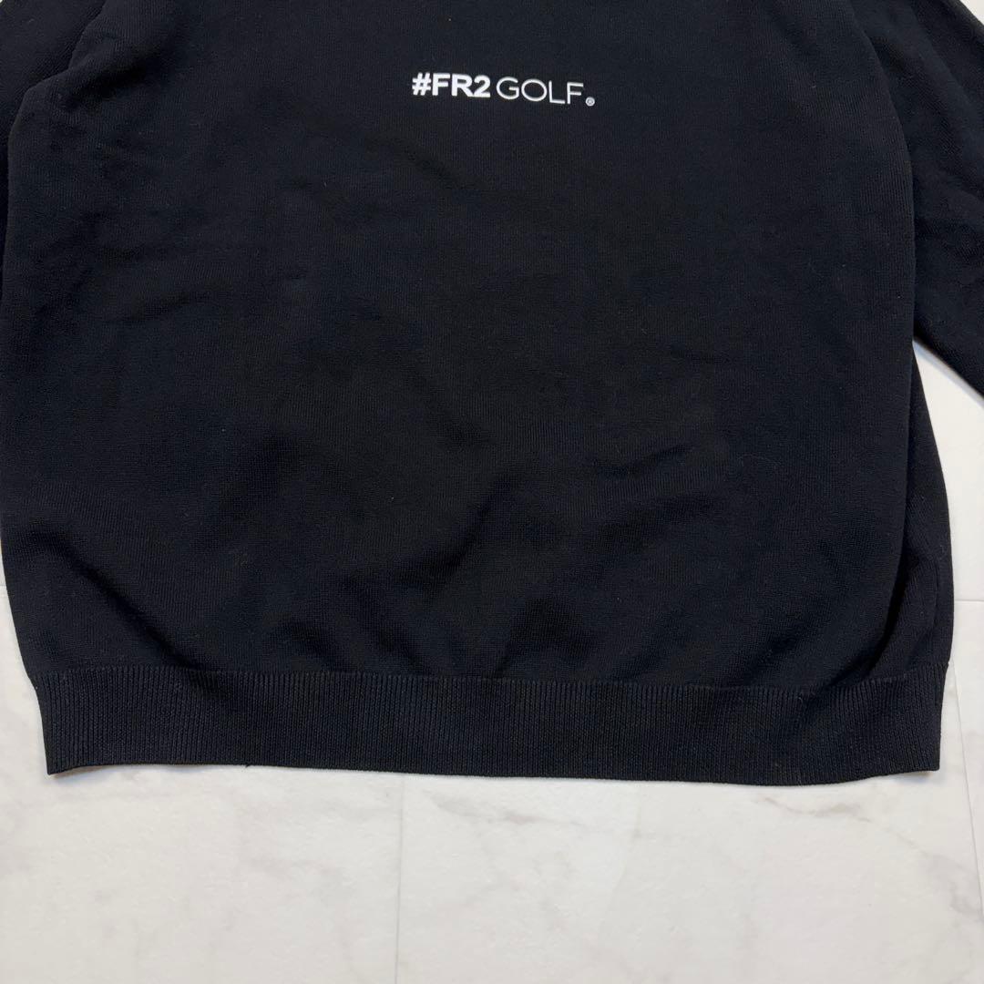 新品タグ付き！FR2 GOLF. ゴルフシャツ　黒　バックプリント　ロゴ　L