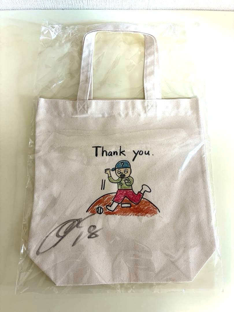 レア 前田健太　直筆サイン入り イラスト入りトートバッグ　楽天イーグルス