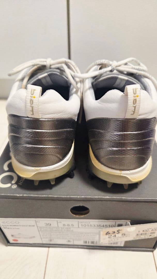 ecco ゴルフシューズ ホワイト シルバー