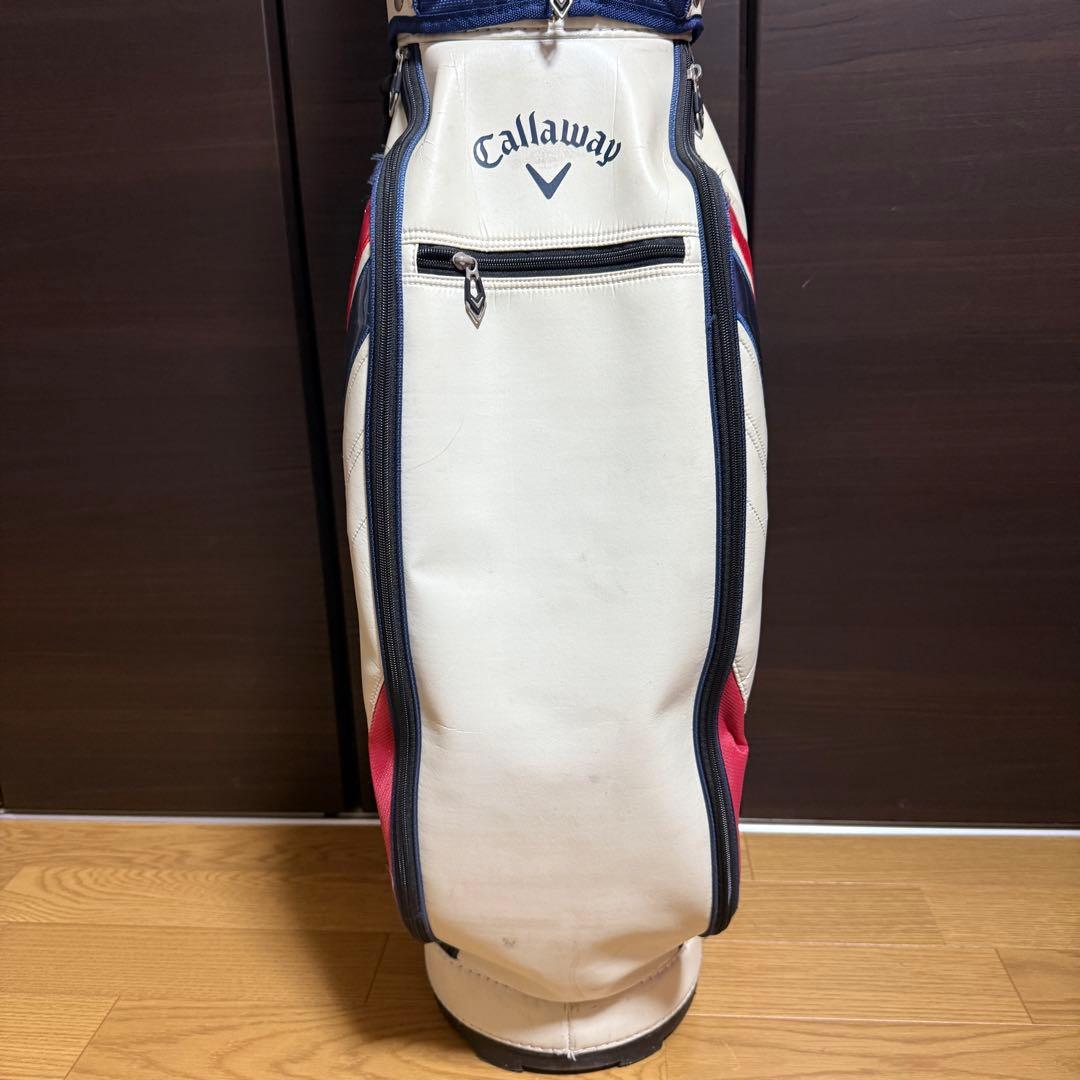Callaway キャディバッグ ゴルフバッグ ホワイト/ネイビー/レッド