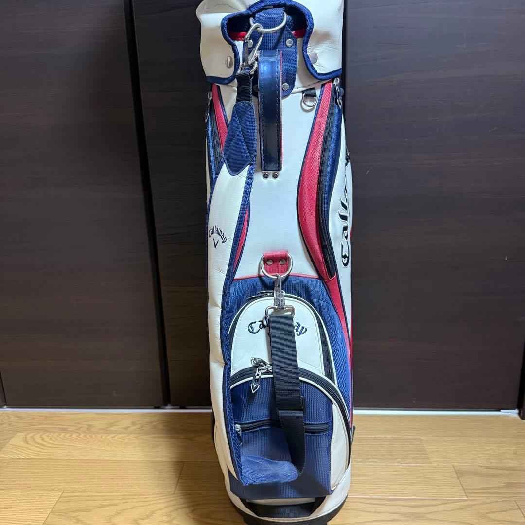 Callaway キャディバッグ ゴルフバッグ ホワイト/ネイビー/レッド