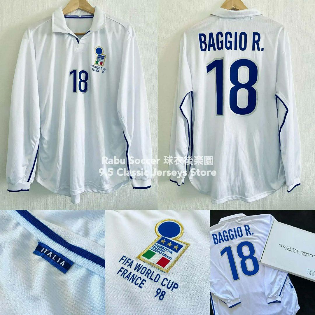 イタリア代表 1998 アウェイ ユニフォーム #18 バッジオ 長袖 選手用