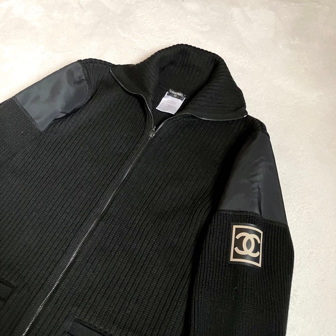 [美品]CHANEL シャネル　スポーツライン　ニットジャケット　ココマーク ￼