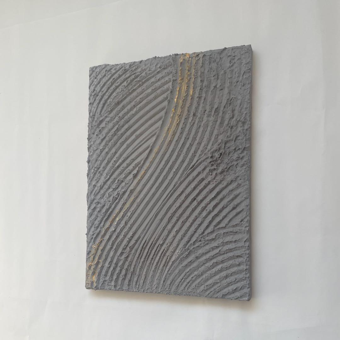 グレー×ゴールドの上品なテクスチャーアート 絵画/抽象画/現代アート/モノトーン
