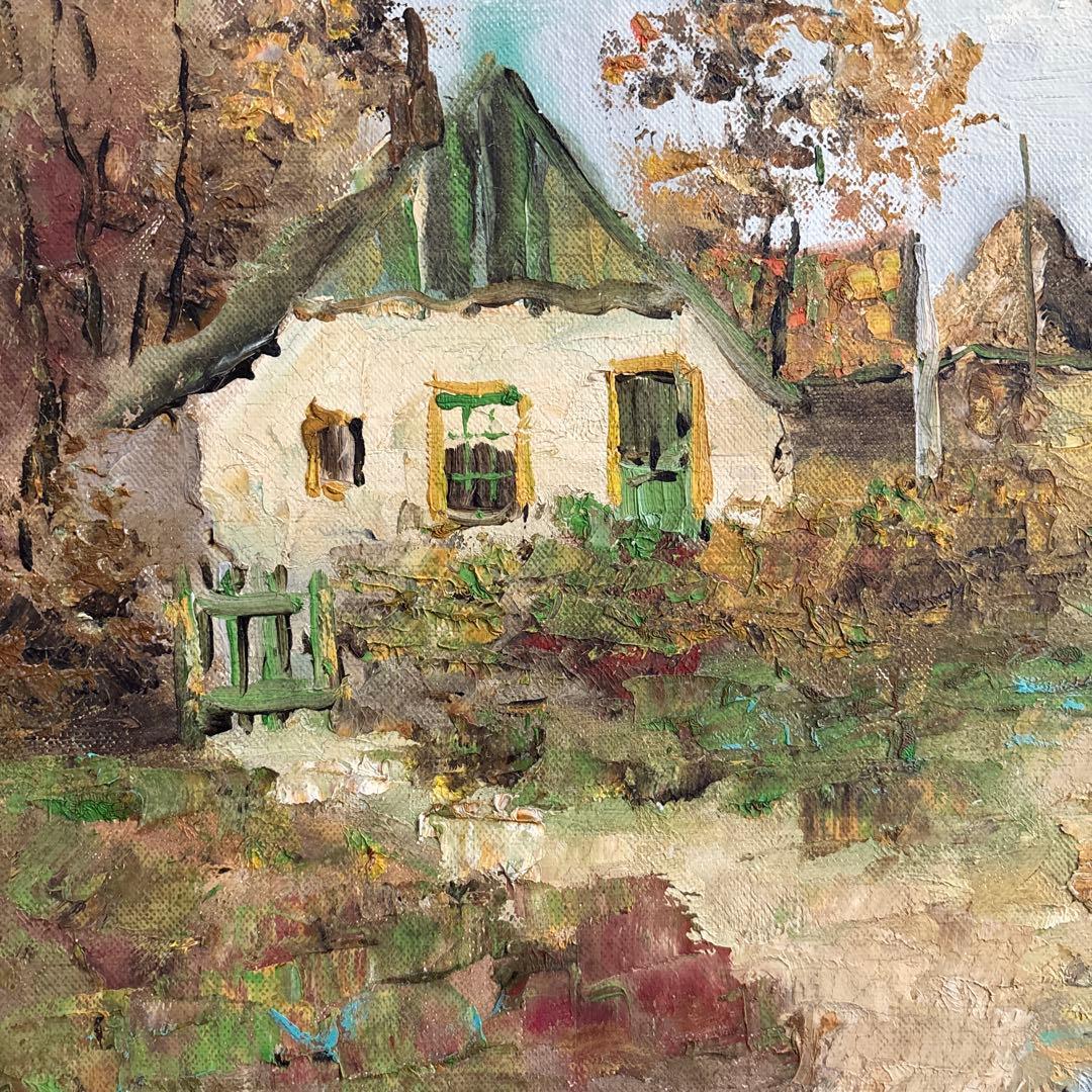 Hollander \"Country road\" 油絵 風景画 ゴールド額F10