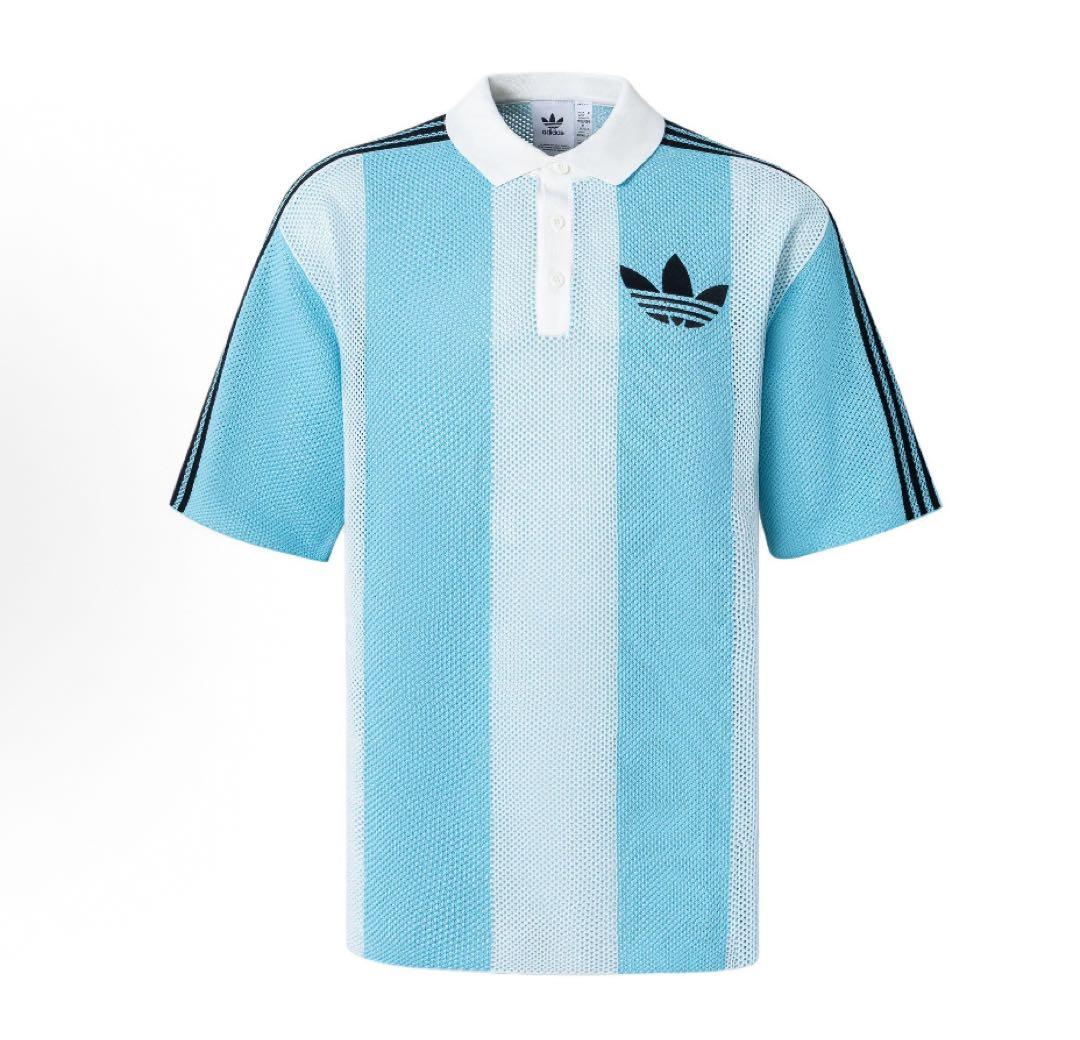新品2XL Adidas ショートスリーブ ポロシャツJL5976 スカイブルー