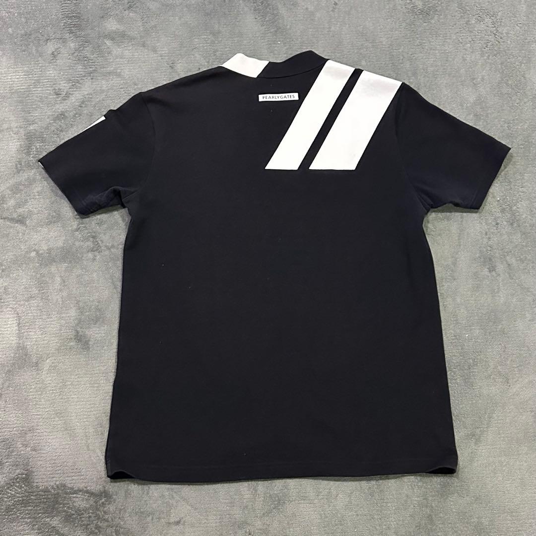 【即日発送】PEARLYGATESパーリーゲイツ半袖モックネックシャツ黒サイズ5