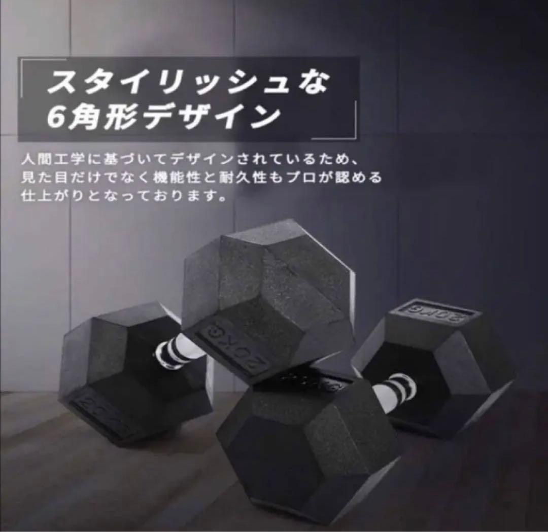 ダンベル 10kg 2個セット スタイリッシュ 六角 筋トレ