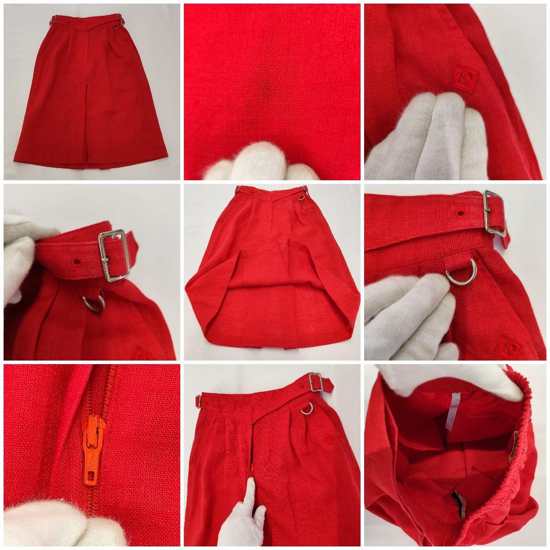 【希少】Dior SPORTS 刻印バックル リネン混 スカート ペチコート付