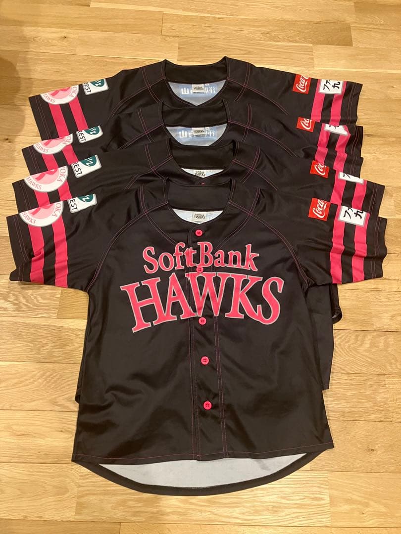 SoftBankHawks復刻ピンクユニフォームLサイズ2枚Sサイズ2枚おまけ付