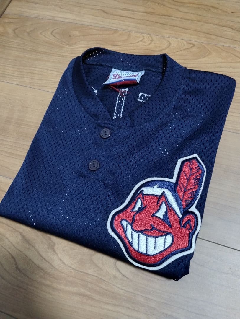 【美品】 インディアンス ワフー酋長 Indians ユニフォーム ネイビー