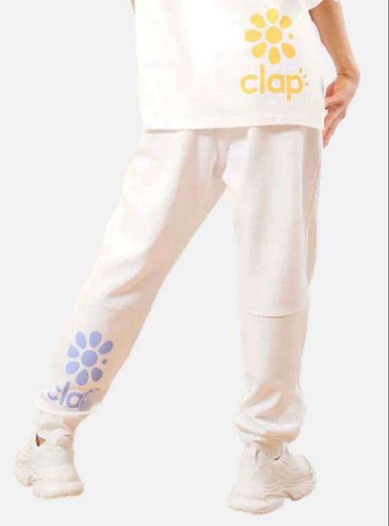 新品　クラップ　clap ドライスウェットパンツ　ホワイト　フィットネス