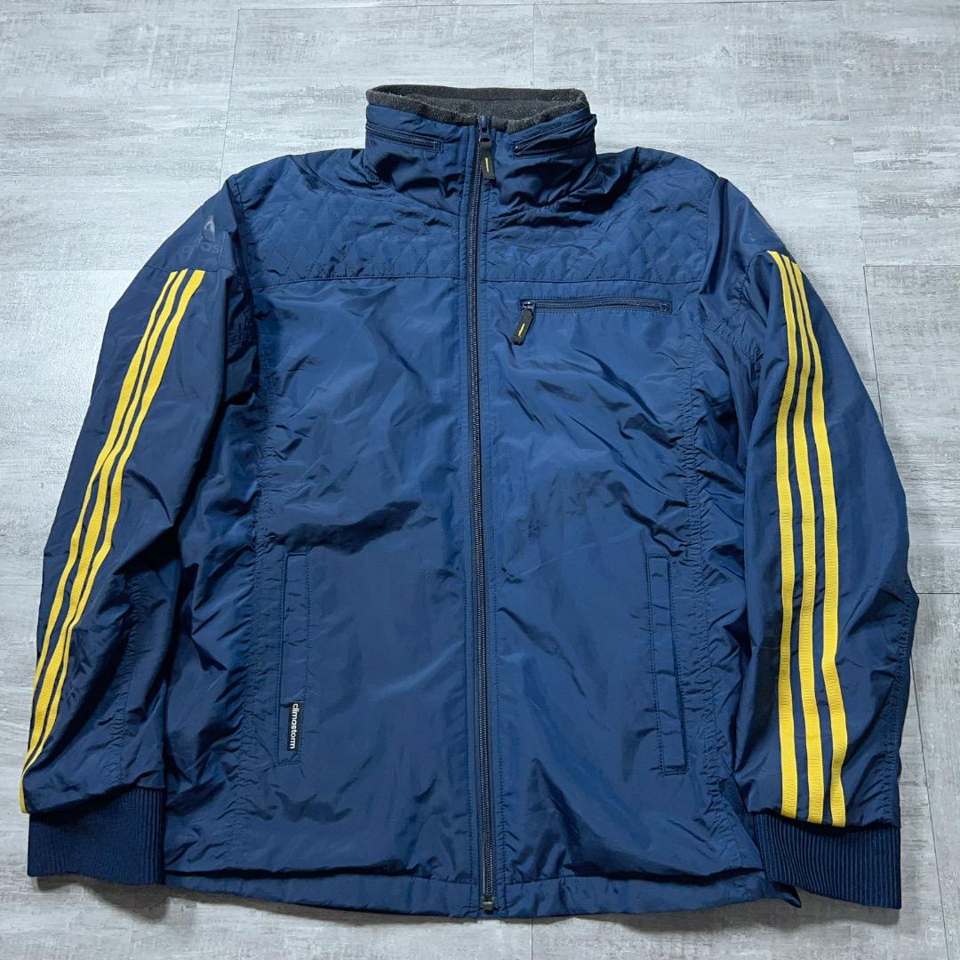 adidas 防寒 裏地 ウィンドブレーカー上下セット メンズ L ネイビー