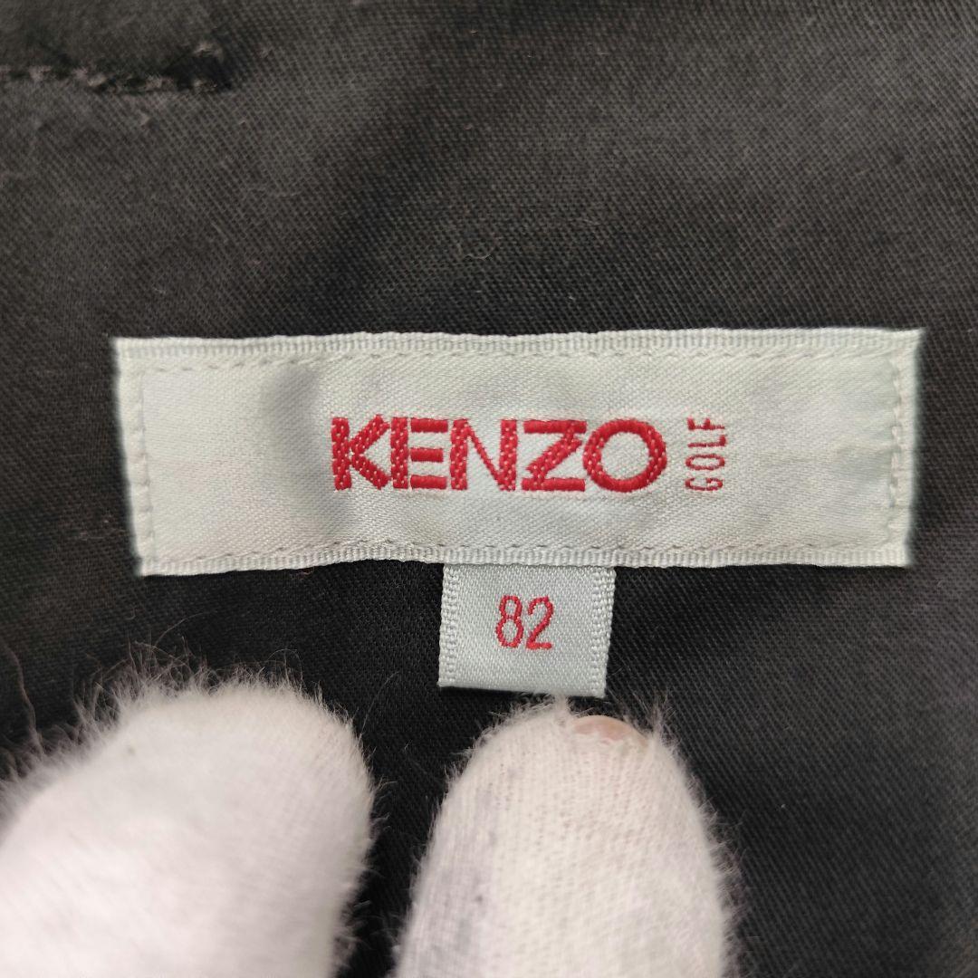 90s KENZO GOLF ケンゾー ゴルフ 刺繍ロゴ ゴルフ スラックス 黒