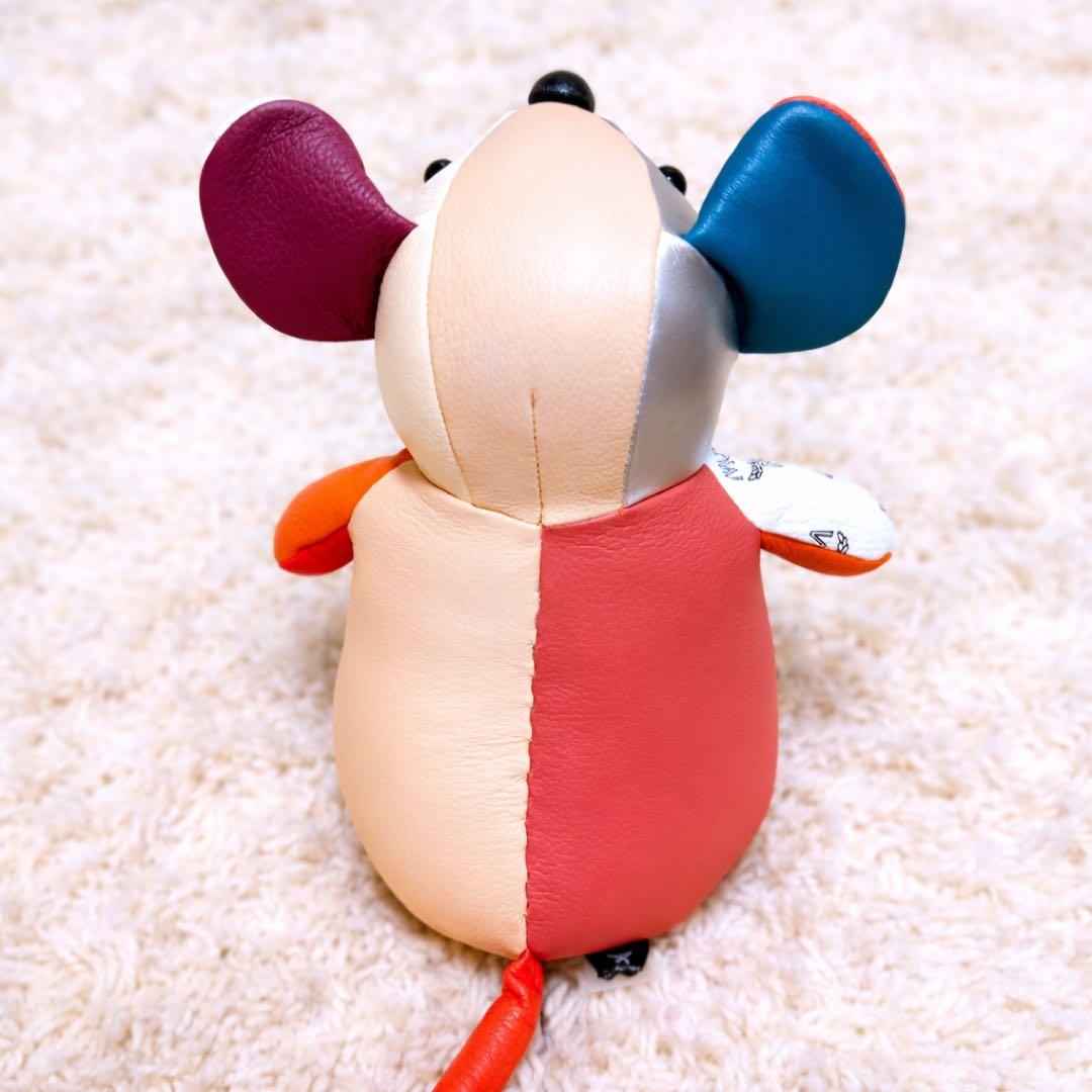 【希少】エムシーエム（MCM）　ヴィセトス ロゴ　ネズミ　ぬいぐるみ　レザー