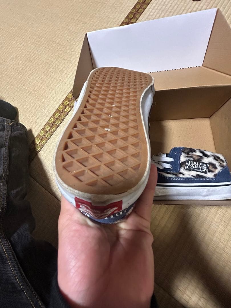 Supreme　Vans Half Cab ヒョウ柄 ネイビー スニーカー