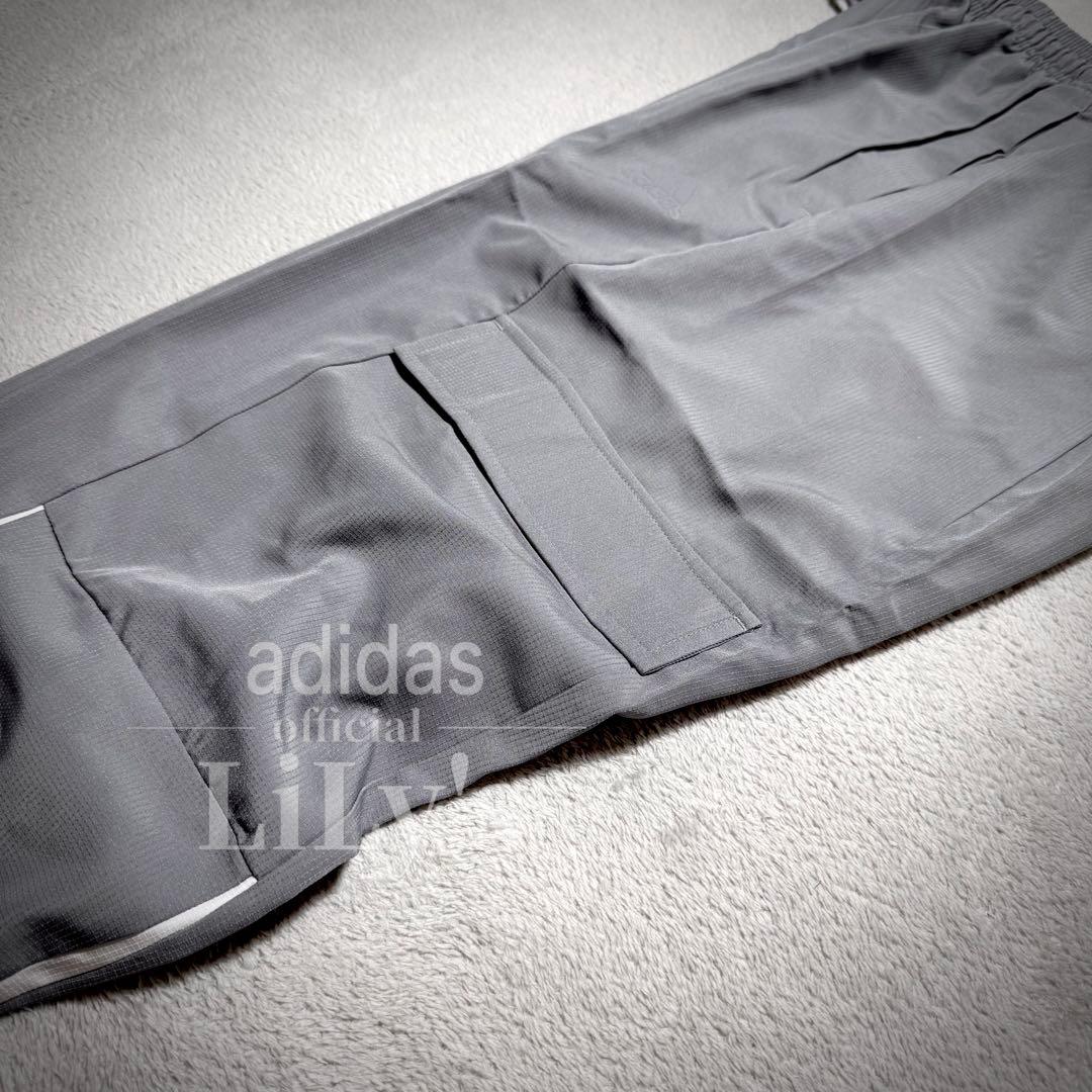 【ＸＬサイズ】adidas上下セットアップ　グレー　ブラック　ウーブン　ウインド