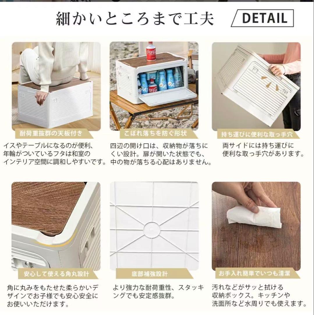 収納ボックス 折りたたみ コンテナ　収納ケース キャスター付 グレージュ 3個
