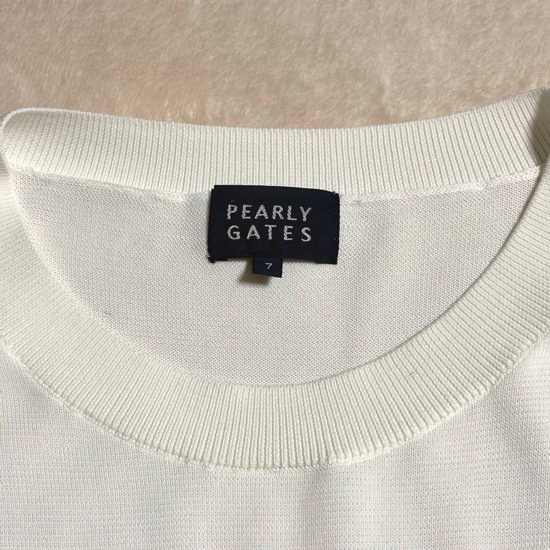 PEARLY GATES 地柄ロゴ クルーネックニットプルオーバー 7薄手ニット