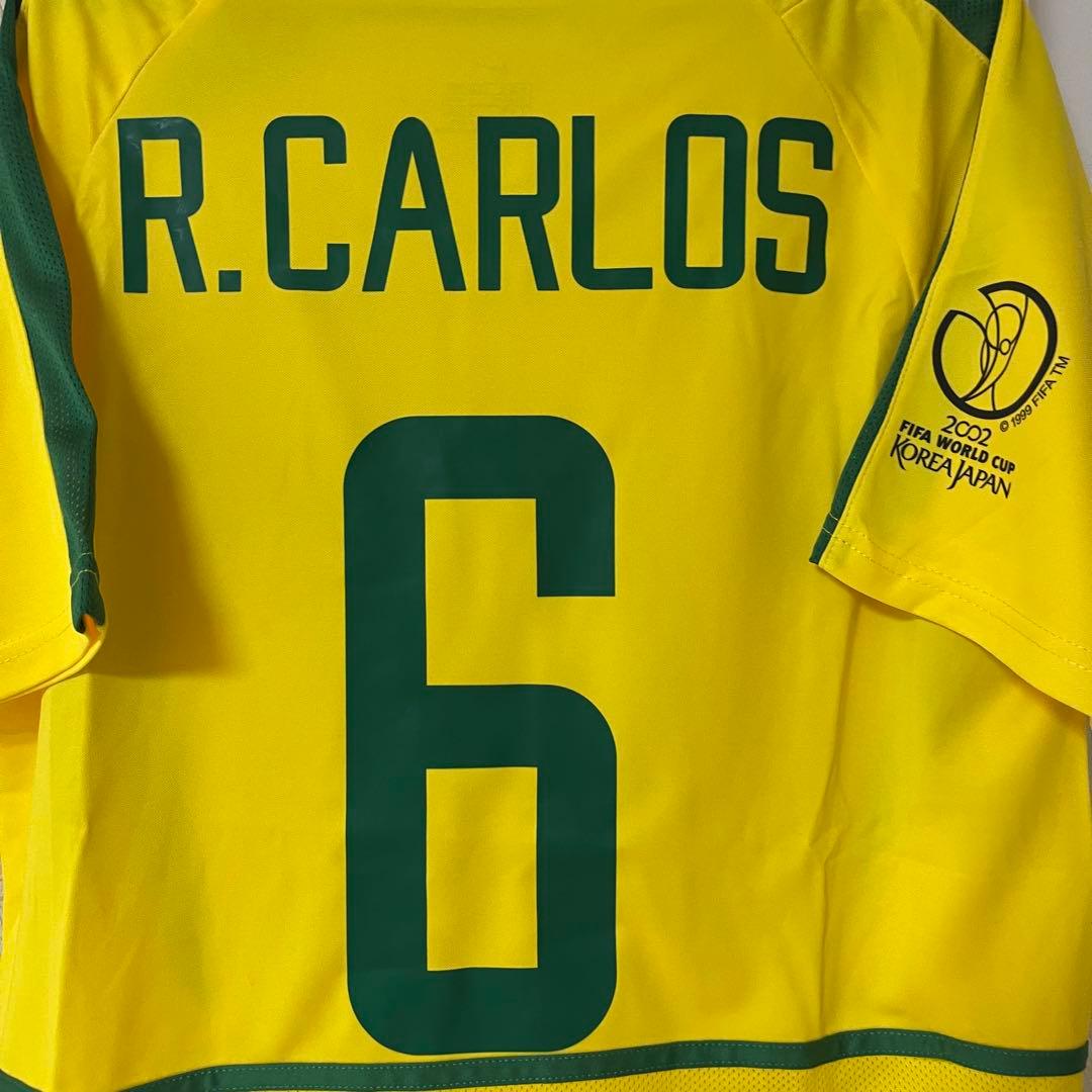 ブラジル代表2002ホームロベルトカルロスサッカーユニフォーム　ロベカル