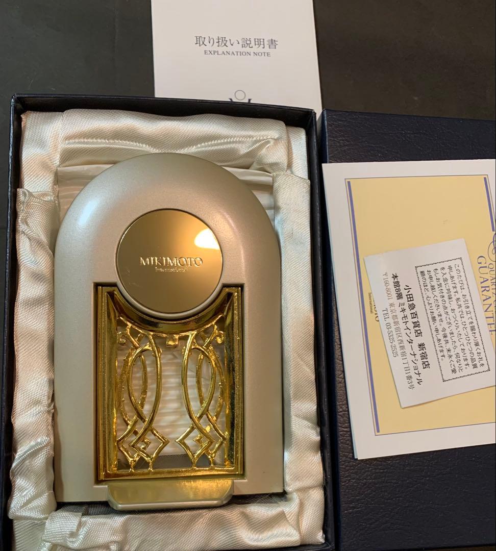 MIKIMOTO　ミキモト　クォーツクロック　置時計　パール　真珠　未使用・箱付